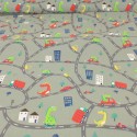 Tissu popeline imprimé dinosaure/voiture Tissu popeline imprimé dinosaure/voiture
