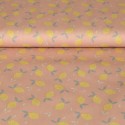 Tissu popeline imprimé bio rose