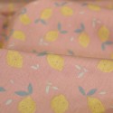 Tissu popeline imprimé bio rose