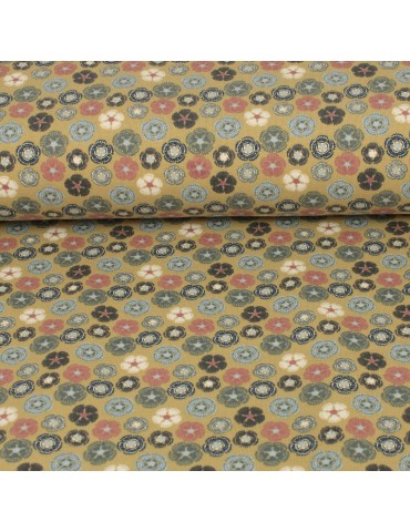 Tissu Jersey imprimé bio jaune