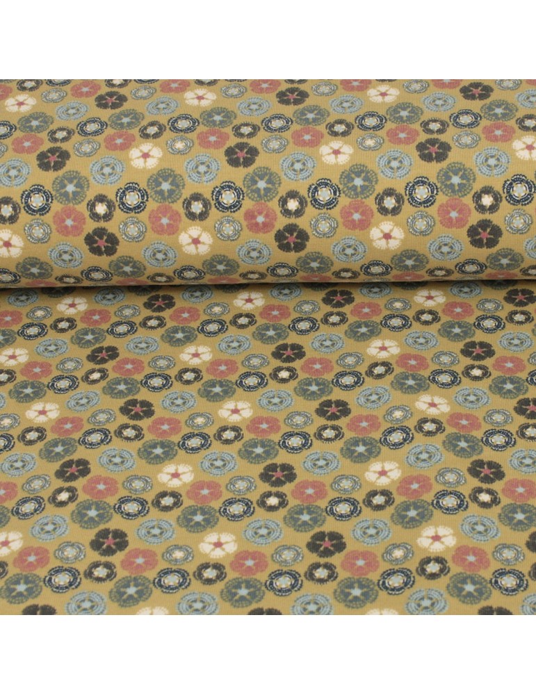 Tissu Jersey imprimé bio jaune Tissu Jersey imprimé bio jaune
