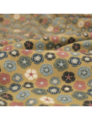 Tissu Jersey imprimé bio jaune