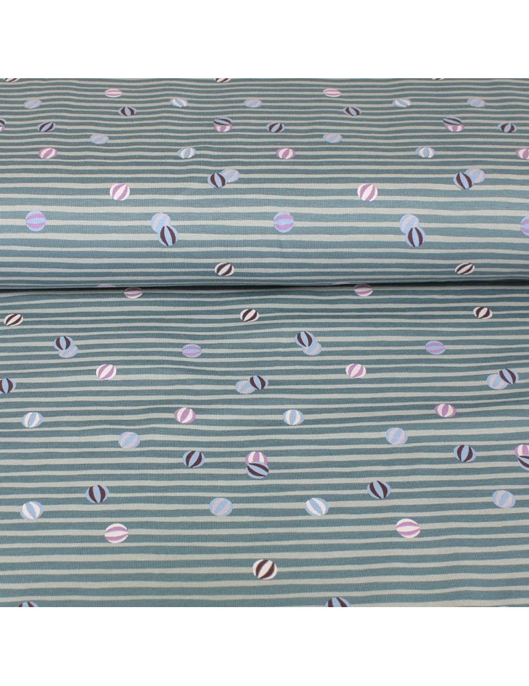 Tissu Jersey imprimé bio bleu Tissu Jersey imprimé bio bleu