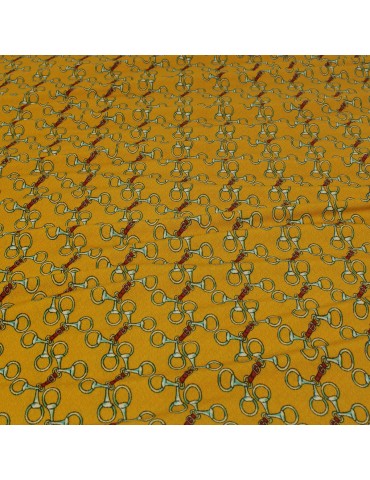 Coupon jersey imprimé ocre 300 x 145 cm