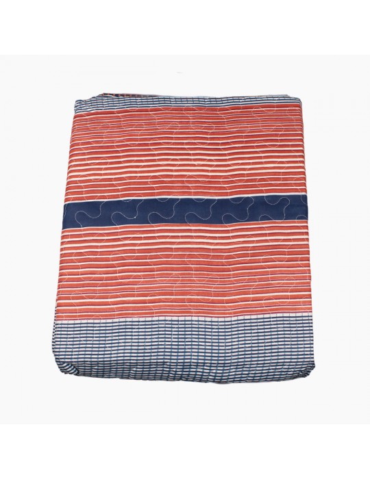 Ensemble couvre-lit 2 personnes bleu/orange