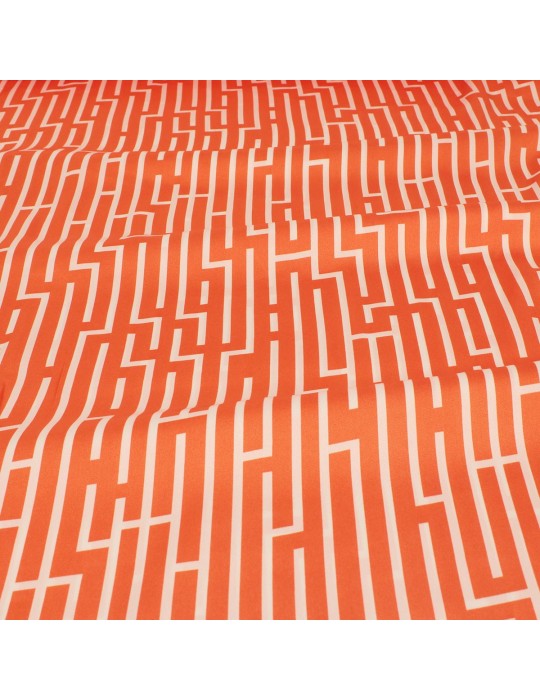 Tissu polyester imprimé orange