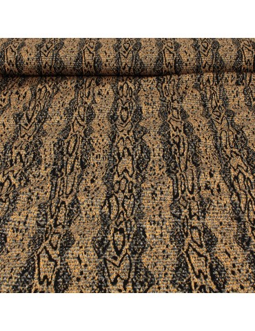 Tissu jersey brillant noir/ocre