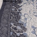 Tissu voile de coton végétal blanc/bleu Tissu voile de coton végétal blanc/bleu