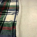 Plaid sherpa quadrillage bleu/vert 150 x 200 cm