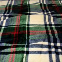 Plaid sherpa quadrillage bleu/vert 150 x 200 cm