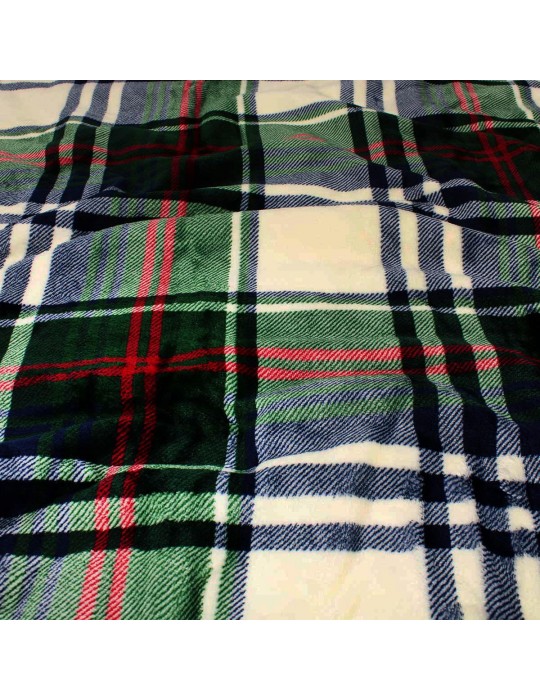 Plaid sherpa quadrillage bleu/vert 150 x 200 cm
