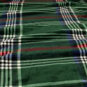 Plaid sherpa quadrillage blanc/vert 150 x 200 cm