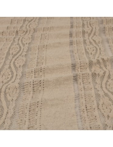 Tissu dentelle uni sable