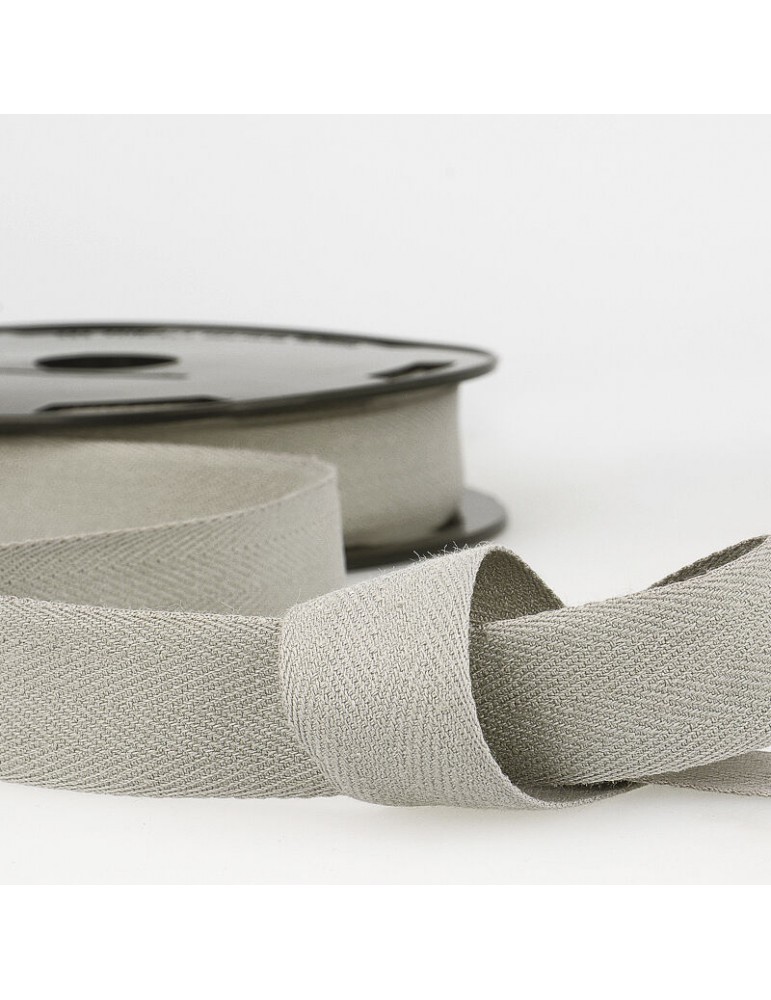 Serge coton 25 mm gris Serge coton 25 mm gris