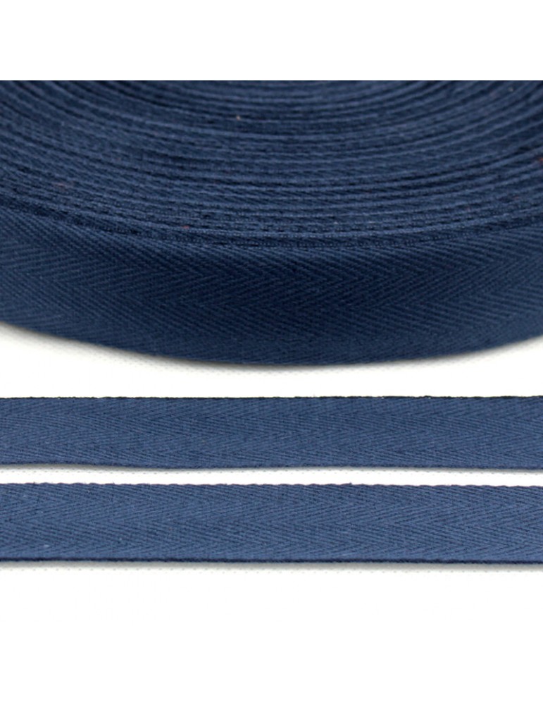 Serge coton 25 mm bleu Serge coton 25 mm bleu