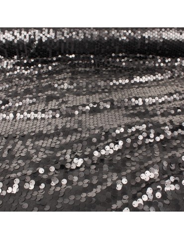 Tissu jersey paillette/sequin noir