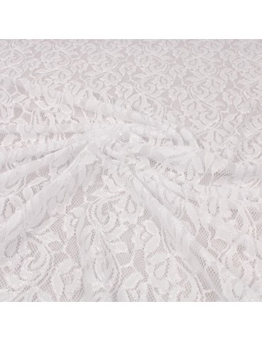 Tissu dentelle uni blanc
