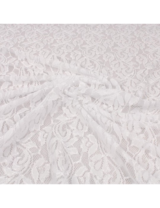 Tissu dentelle uni blanc