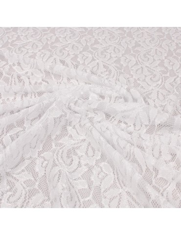 Tissu dentelle uni blanc