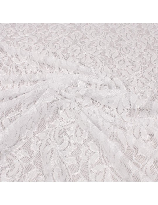 Tissu dentelle uni blanc