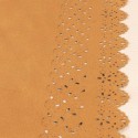 Tissu suédine brodé camel