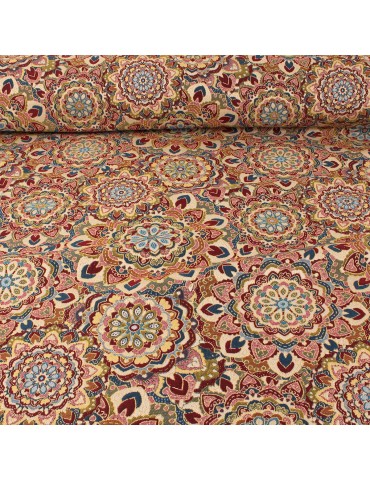 Tissu jacquard allover rouge