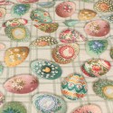 Tissu coton/polyester œufs de Pâques multicolore Tissu coton/polyester œufs de Pâques multicolore