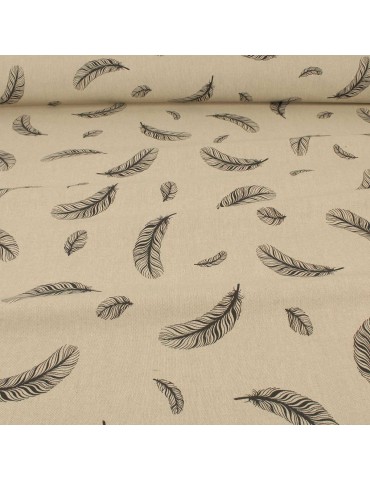 Tissu demi panama aspect lin plumes