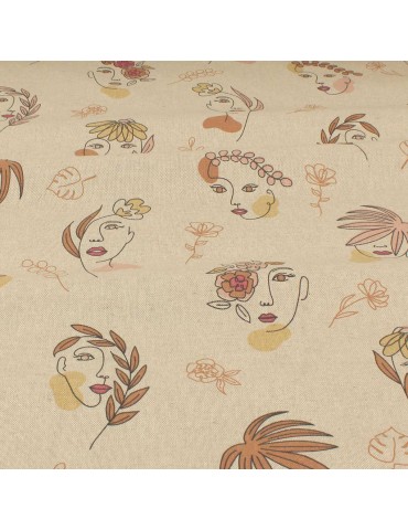 Tissu demi panama aspect lin visage féminin