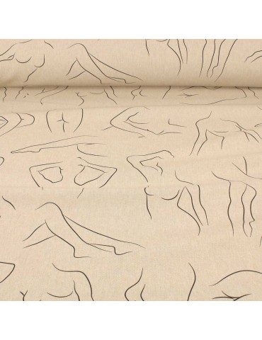 Tissu demi panama body line art