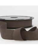 Serge coton 25 mm marron