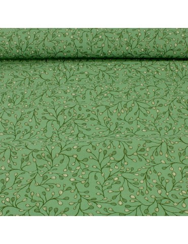 Tissu demi panama cynorrhodon vert