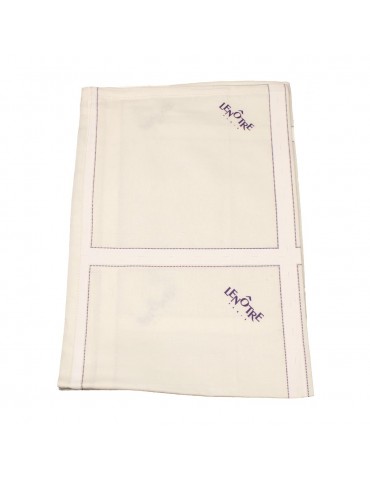 Torchon 100 % coton 45 x 70 cm écru/violet