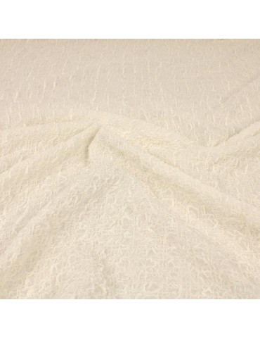 Tissu soie/élasthanne froissé blanc