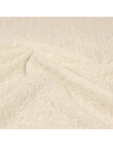 Tissu soie/élasthanne froissé blanc
