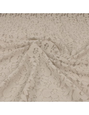 Tissu dentelle floral beige