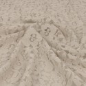 Tissu dentelle floral beige