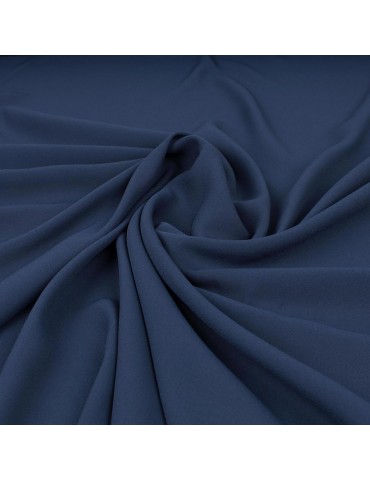 Tissu crêpe uni bleu marine