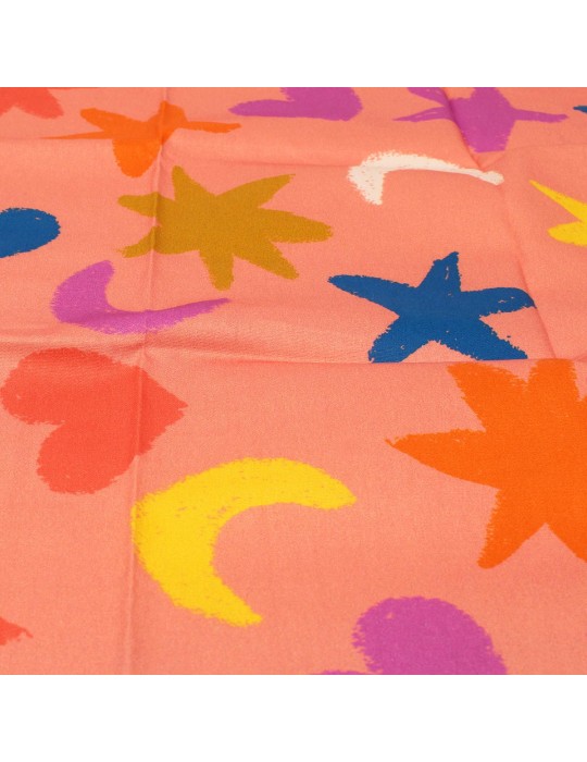 Coupon patchwork coton corail 45 x 48 cm