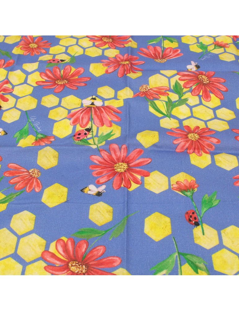 Coupon patchwork coton abeille 45 x 48 cm Coupon patchwork coton abeille 45 x 48 cm