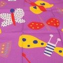 Coupon patchwork coton papillon violet 45 x 48 cm