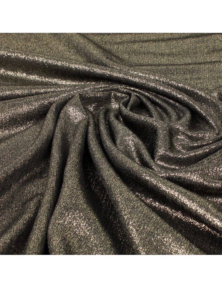 Tissu jersey foil noir/or