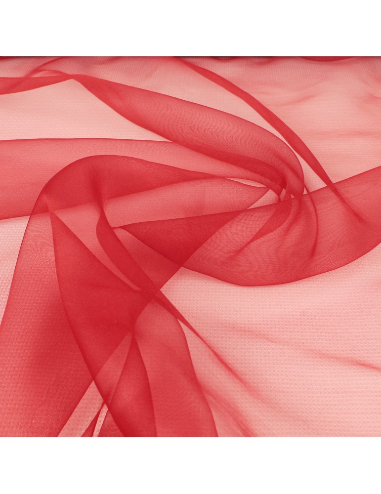 Voilage organza rouge/bordeaux