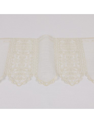 Rideau brise bise blanc/beige 30 cm