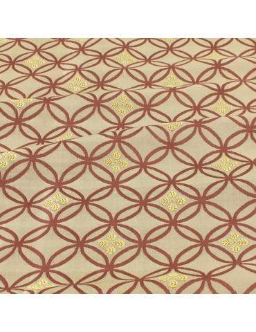Coupon ameublement satin marron/vert 300 x 150 cm