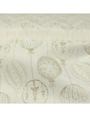 Tissu jacquard noël lurex écru
