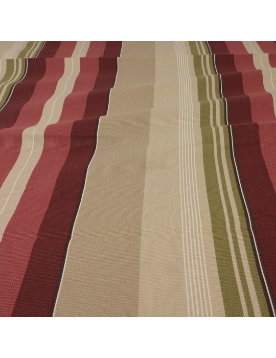 Coupon toile rayure beige/bordeaux 300 x 140 cm