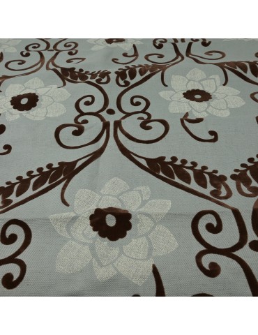 Coupon toile végétal bleu  300 x 140 cm