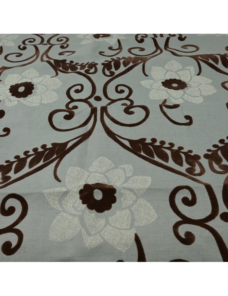 Coupon toile végétal bleu  300 x 140 cm