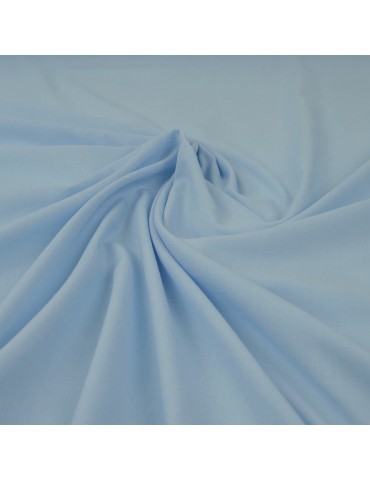 Tissu voile coton/polyester bleu glacier